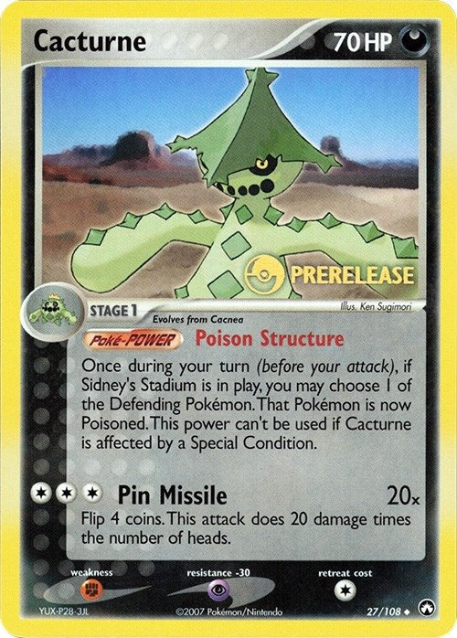 Image for Cacturne - 27/108 (Prerelease) (027/108) (Miscellaneous Cards & Products) - Pokemon