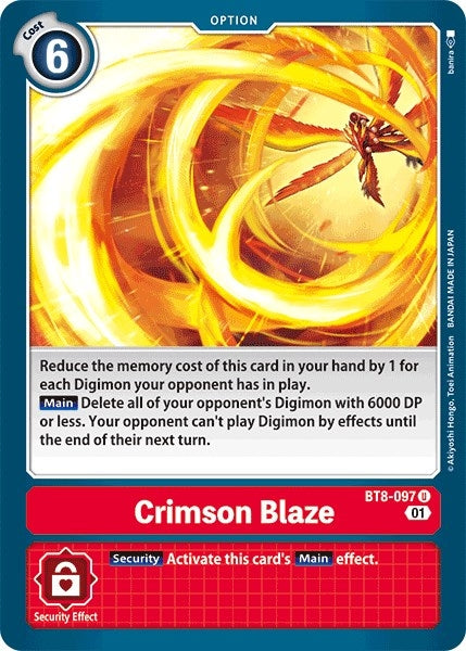 Image for Crimson Blaze (BT8-097 U) (New Awakening) - Digimon Card Game