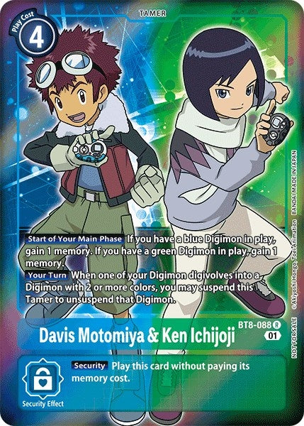 Image for Davis Motomiya & Ken Ichijoji (Box Topper) (BT8-088 R) (New Awakening) - Digimon Card Game