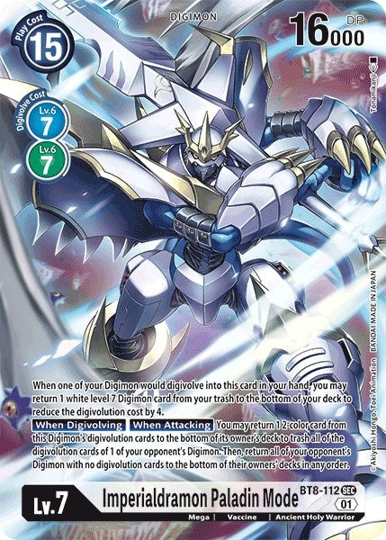 Image for Imperialdramon Paladin Mode (Alternate Art) (BT8-112 SEC) (New Awakening) - Digimon Card Game