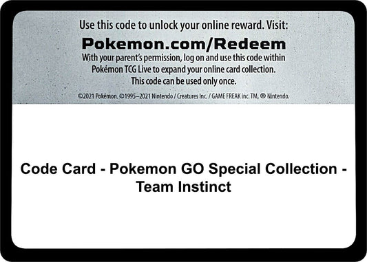 Image for Code Card - Pokemon GO Special Collection - Team Instinct (Pokemon GO) - Pokemon