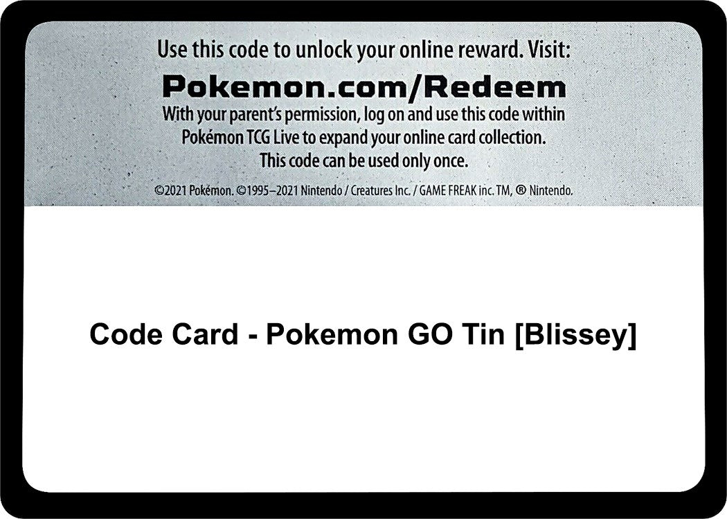 Image for Code Card - Pokemon GO Tin [Blissey] (Pokemon GO) - Pokemon