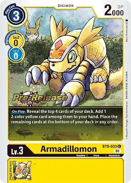 Image for Armadillomon (BT8-033 U) (New Awakening Pre-Release Cards) - Digimon Card Game