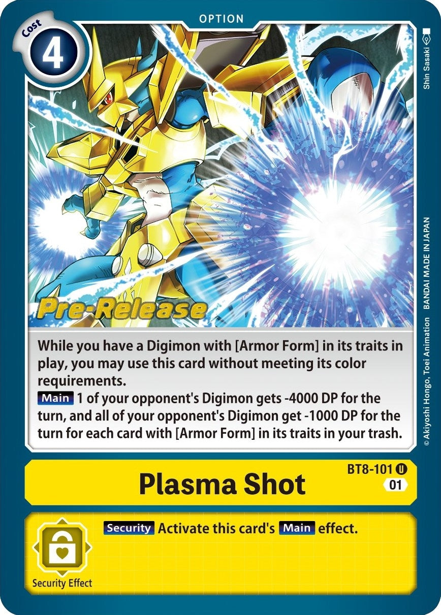 Image for Plasma Shot (BT8-101 U) (New Awakening Pre-Release Cards) - Digimon Card Game