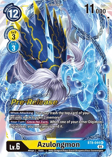 Image for Azulongmon (BT8-044 R) (New Awakening Pre-Release Cards) - Digimon Card Game