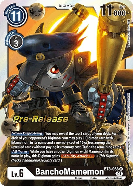 Image for BanchoMamemon (BT8-068 R) (New Awakening Pre-Release Cards) - Digimon Card Game