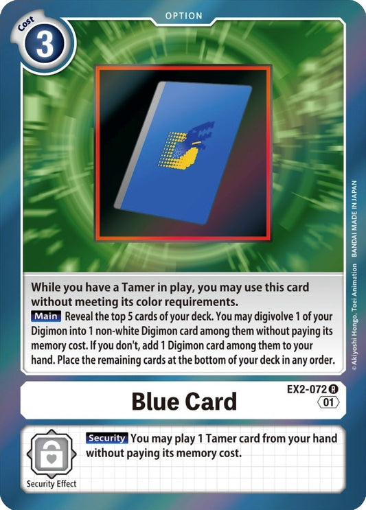Image for Blue Card (EX2-072 R) (Digital Hazard) - Digimon Card Game