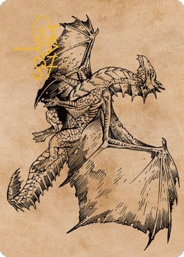 Image for Ancient Bronze Dragon Art Card (58/81) (Gold-Stamped Signature) (58) (Art Series: Commander Legends: Battle for Baldur's Gate) - Magic: The Gathering
