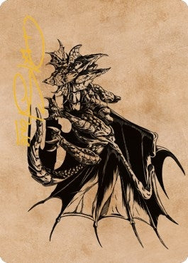 Image for Ancient Copper Dragon Art Card (52/81) (Gold-Stamped Signature) (52) (Art Series: Commander Legends: Battle for Baldur's Gate) - Magic: The Gathering