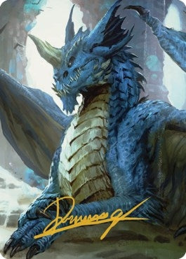 Image for Young Blue Dragon Art Card (Gold-Stamped Signature) (27) (Art Series: Commander Legends: Battle for Baldur's Gate) - Magic: The Gathering
