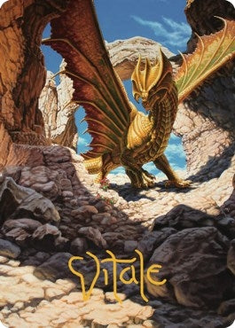 Image for Ancient Brass Dragon Art Card (2/81) (Gold-Stamped Signature) (2) (Art Series: Commander Legends: Battle for Baldur's Gate) - Magic: The Gathering