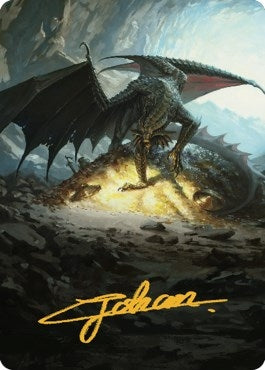 Image for Ancient Copper Dragon Art Card (4/81) (Gold-Stamped Signature) (4) (Art Series: Commander Legends: Battle for Baldur's Gate) - Magic: The Gathering