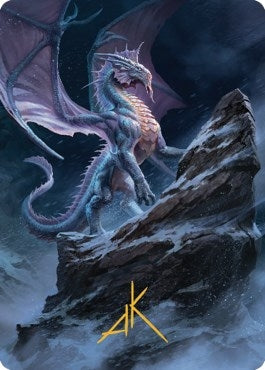 Image for Ancient Silver Dragon Art Card (6/81) (Gold-Stamped Signature) (6) (Art Series: Commander Legends: Battle for Baldur's Gate) - Magic: The Gathering