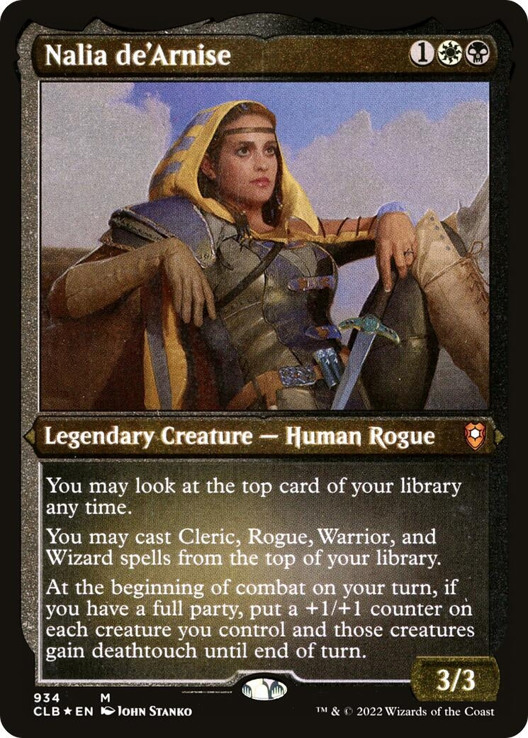 Image for Nalia de'Arnise (Display Commander) - Thick Stock (934) (Commander Legends: Battle for Baldur's Gate) - Magic: The Gathering