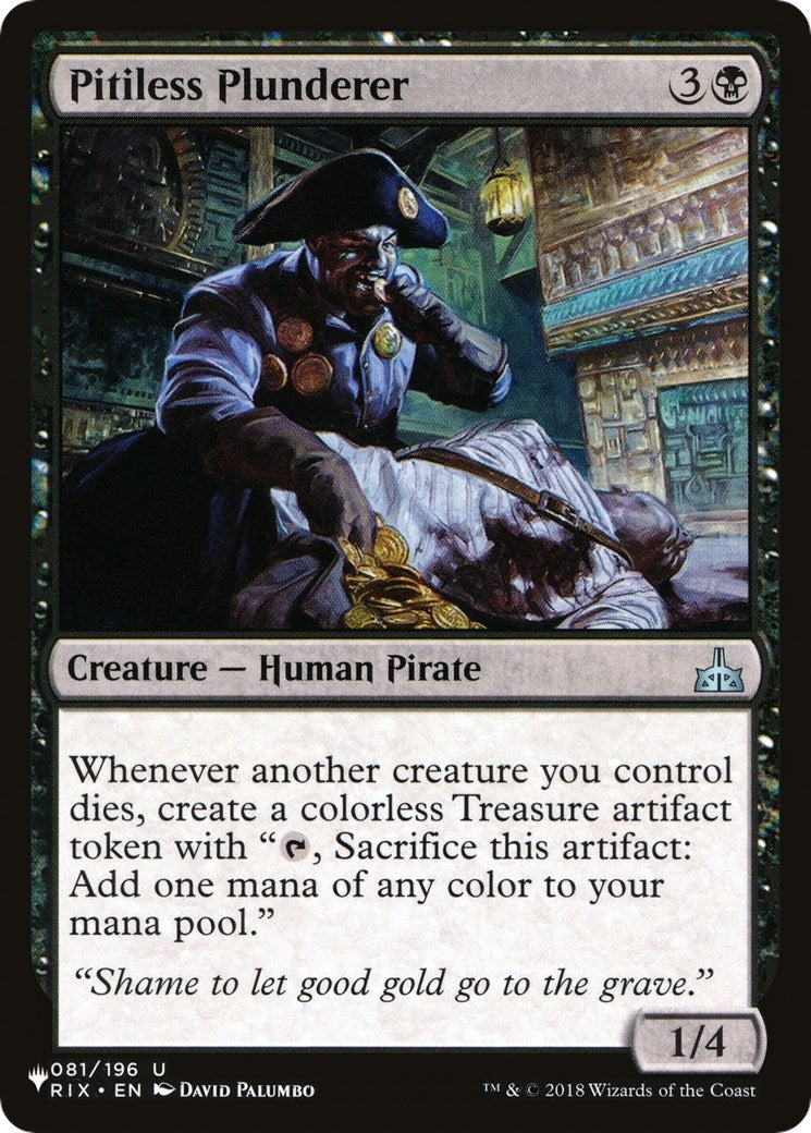 Image for Pitiless Plunderer (081/196) (The List Reprints) - Magic: The Gathering