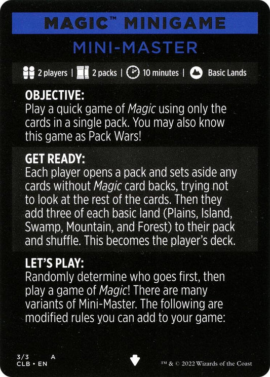 Image for Magic Minigame: Mini-Master (3) (Commander Legends: Battle for Baldur's Gate) - Magic: The Gathering
