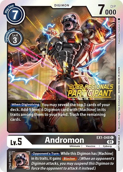 Image for Andromon (2022 Championship Online Regional) [Online Participant] (EX1-048 C) (Classic Collection) - Digimon Card Game