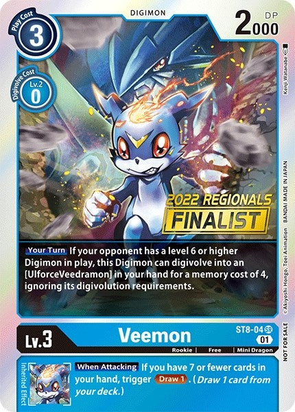 Image for Veemon (2022 Championship Online Regional) [Online Finalist] (ST8-04 SR) (Starter Deck 08: Ulforce Veedramon) - Digimon Card Game