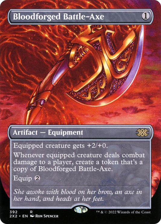 Image for Bloodforged Battle-Axe (Borderless) (392) (Double Masters 2022) - Magic: The Gathering