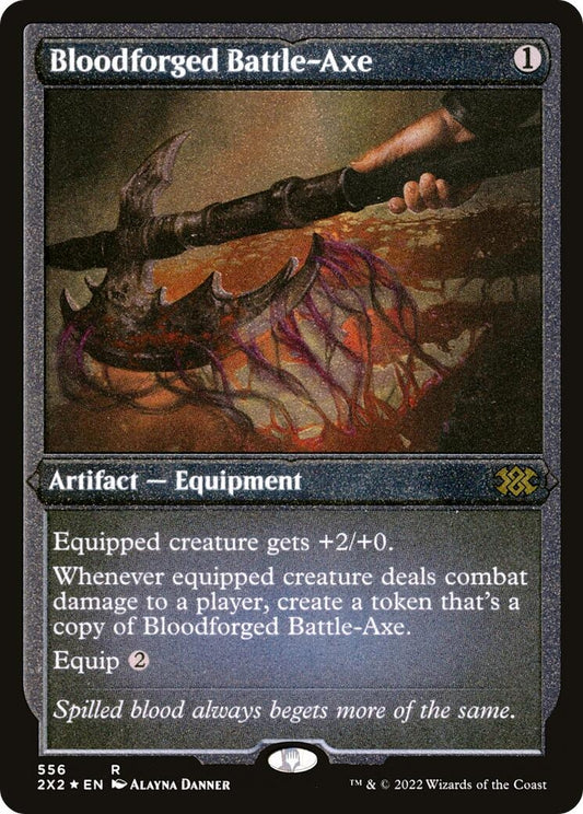 Image for Bloodforged Battle-Axe (Foil Etched) (556) (Double Masters 2022) - Magic: The Gathering