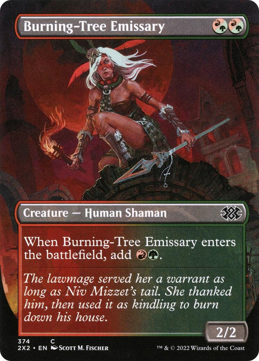 Image for Burning-Tree Emissary (Borderless) (374) (Double Masters 2022) - Magic: The Gathering