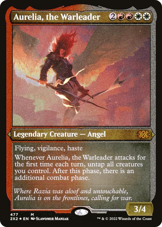 Image for Aurelia, the Warleader (Foil Etched) (477) (Double Masters 2022) - Magic: The Gathering