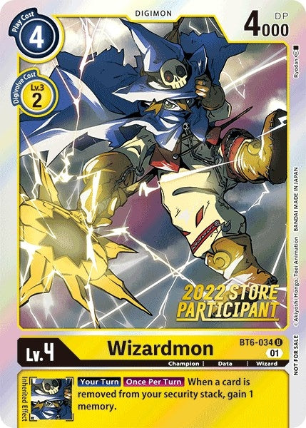 Image for Wizardmon (2022 Store Participant) (BT6-034 U) (Double Diamond) - Digimon Card Game