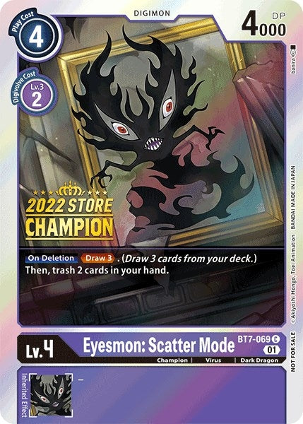 Image for Eyesmon: Scatter Mode (2022 Store Champion) (BT7-069 C) (Next Adventure) - Digimon Card Game