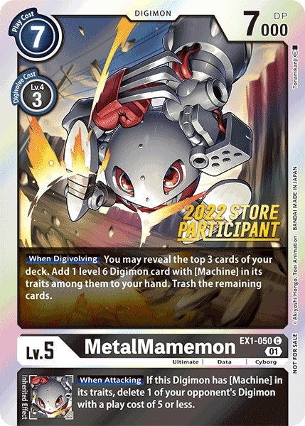 Image for MetalMamemon (2022 Store Participant) (EX1-050 C) (Classic Collection) - Digimon Card Game