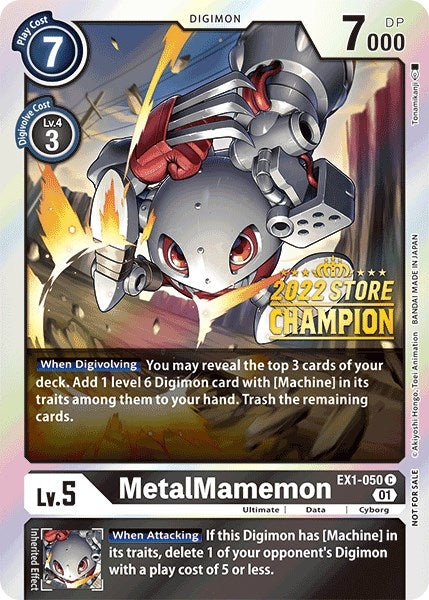 Image for MetalMamemon (2022 Store Champion) (EX1-050 C) (Classic Collection) - Digimon Card Game