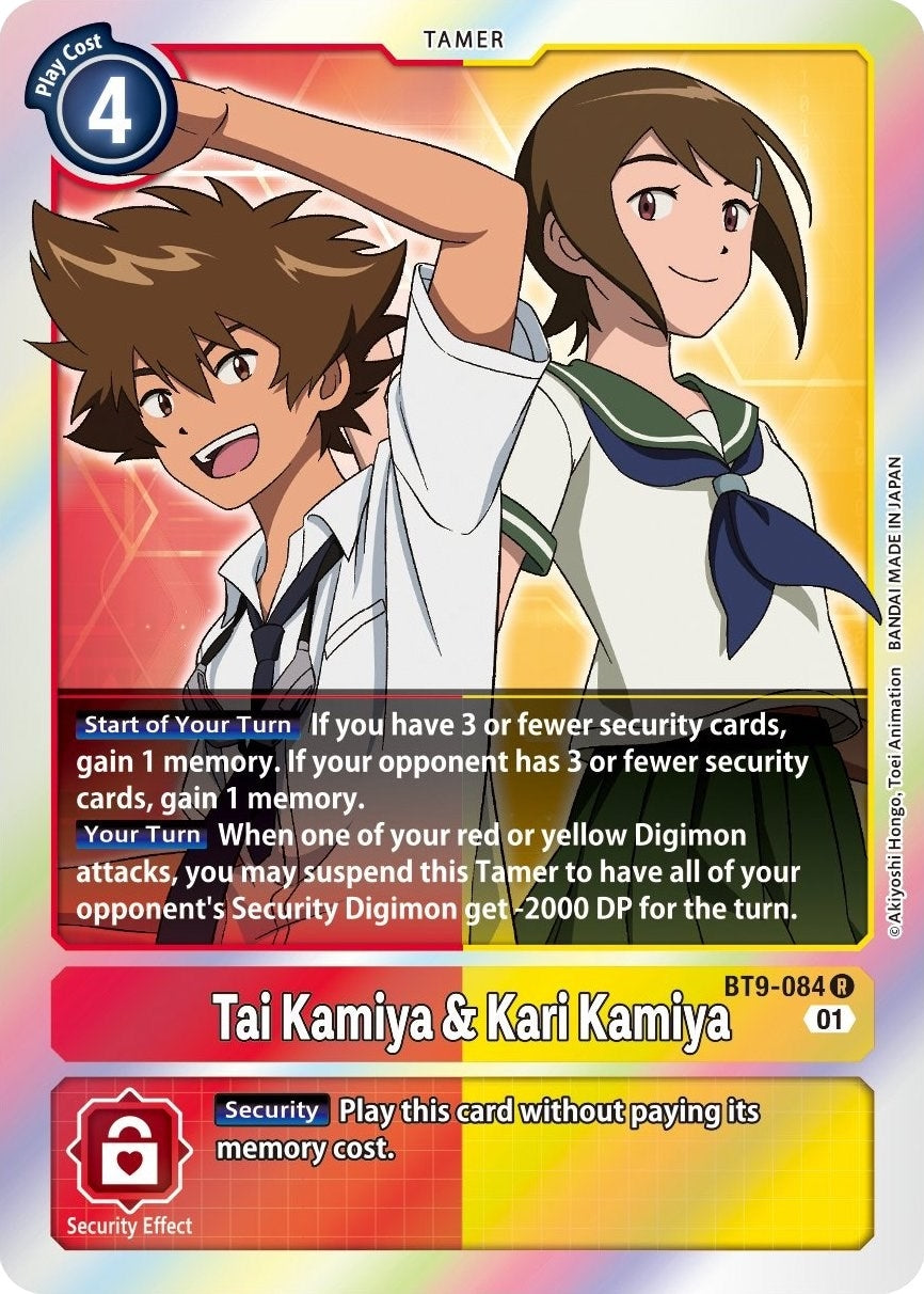 Image for Tai Kamiya & Kari Kamiya (BT9-084 R) (X Record) - Digimon Card Game