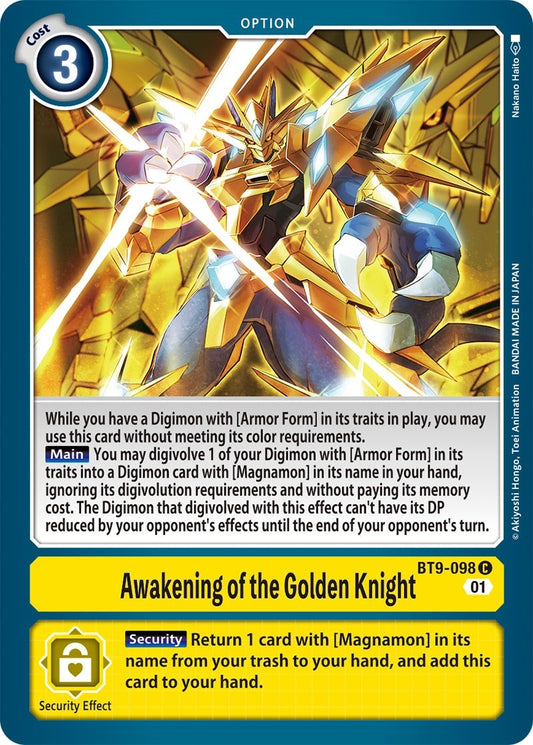 Image for Awakening of the Golden Knight (BT9-098 C) (X Record) - Digimon Card Game