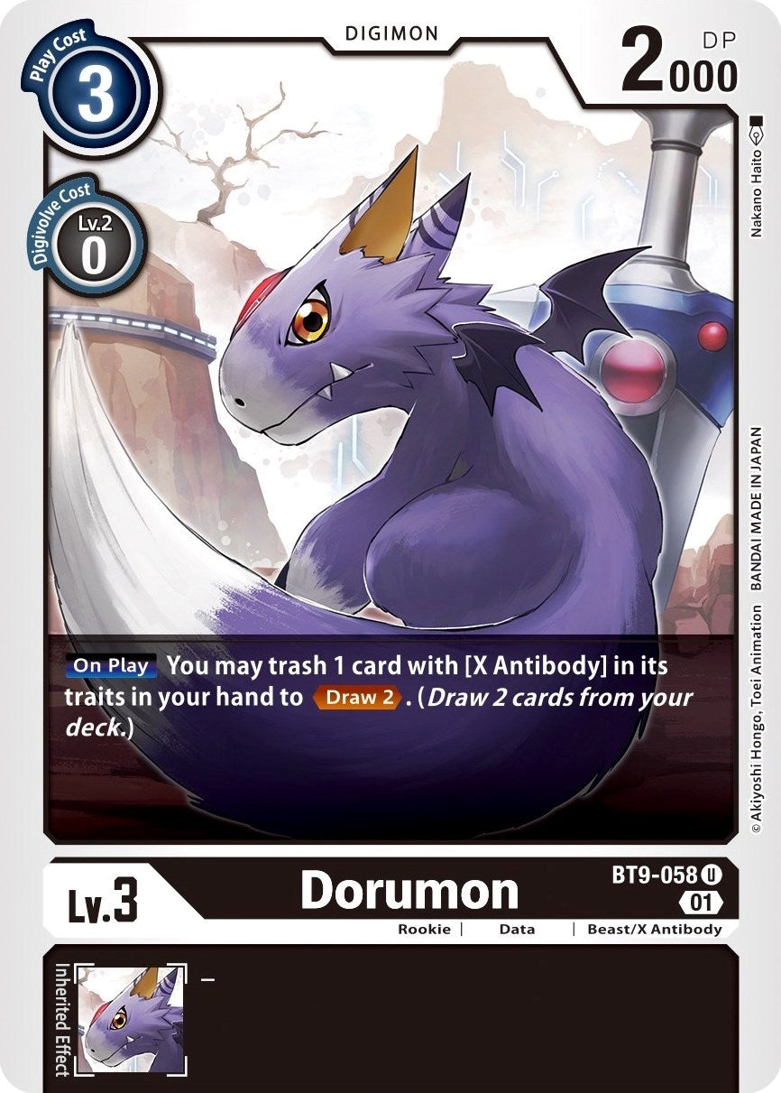 Image for Dorumon (BT9-058 U) (X Record) - Digimon Card Game