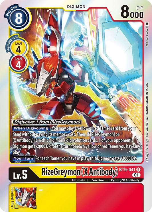 Image for RizeGreymon (X Antibody) (BT9-041 R) (X Record) - Digimon Card Game