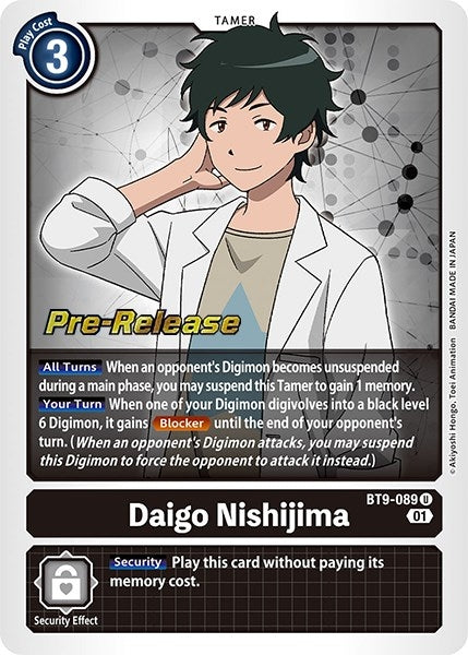 Image for Daigo Nishijima (BT9-089 U) (X Record Pre-Release Cards) - Digimon Card Game