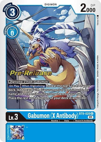 Image for Gabumon (X Antibody) (BT9-020 U) (X Record Pre-Release Cards) - Digimon Card Game