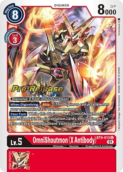 Image for OmniShoutmon (X Antibody) (BT9-013 U) (X Record Pre-Release Cards) - Digimon Card Game