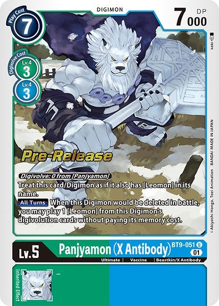 Image for Panjyamon (X Antibody) (BT9-051 U) (X Record Pre-Release Cards) - Digimon Card Game