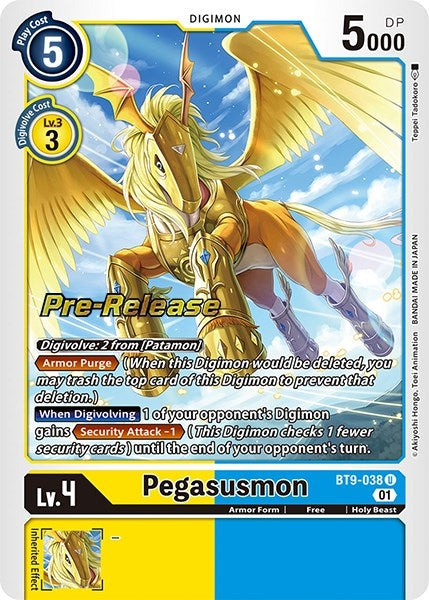 Image for Pegasusmon (BT9-038 U) (X Record Pre-Release Cards) - Digimon Card Game