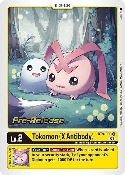 Image for Tokomon (X Antibody) (BT9-003 U) (X Record Pre-Release Cards) - Digimon Card Game