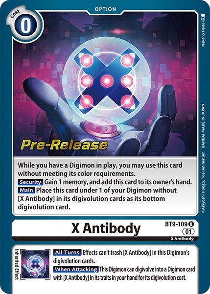 Image for X Antibody (BT9-109 U) (X Record Pre-Release Cards) - Digimon Card Game
