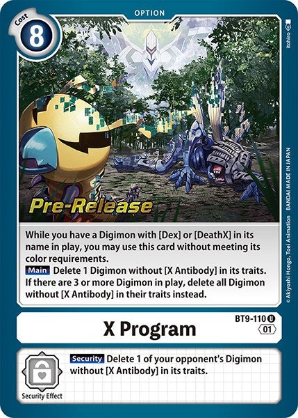 Image for X Program (BT9-110 U) (X Record Pre-Release Cards) - Digimon Card Game