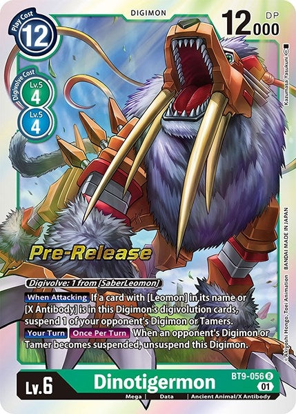 Image for Dinotigermon (BT9-056 R) (X Record Pre-Release Cards) - Digimon Card Game