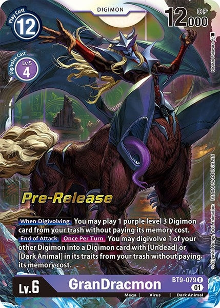 Image for GranDracmon (BT9-079 R) (X Record Pre-Release Cards) - Digimon Card Game