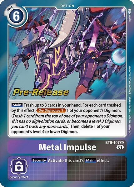 Image for Metal Impulse (BT9-107 R) (X Record Pre-Release Cards) - Digimon Card Game