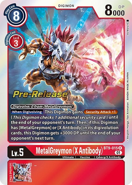 Image for MetalGreymon (X Antibody) (BT9-015 R) (X Record Pre-Release Cards) - Digimon Card Game