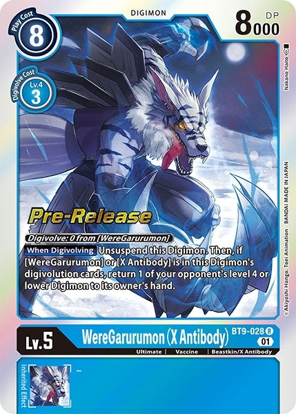 Image for WereGarurumon (X Antibody) (BT9-028 R) (X Record Pre-Release Cards) - Digimon Card Game