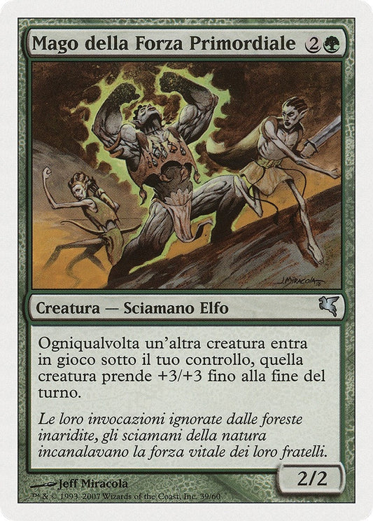 Image for Primal Forcemage (Italian) - "Mago della Forza Primordiale" (I39) (Magic Encyclopedia 2005 (Salvat/Hachette)) - Magic: The Gathering