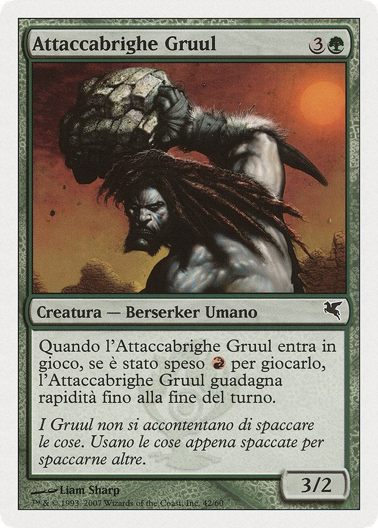 Image for Gruul Scrapper (Italian) - "Attaccabrighe Gruul" (I42) (Magic Encyclopedia 2005 (Salvat/Hachette)) - Magic: The Gathering