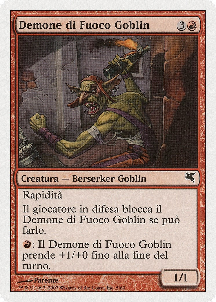 Image for Goblin Fire Fiend (Italian) - "Demone di Fuoco Goblin" (I5) (Magic Encyclopedia 2005 (Salvat/Hachette)) - Magic: The Gathering
